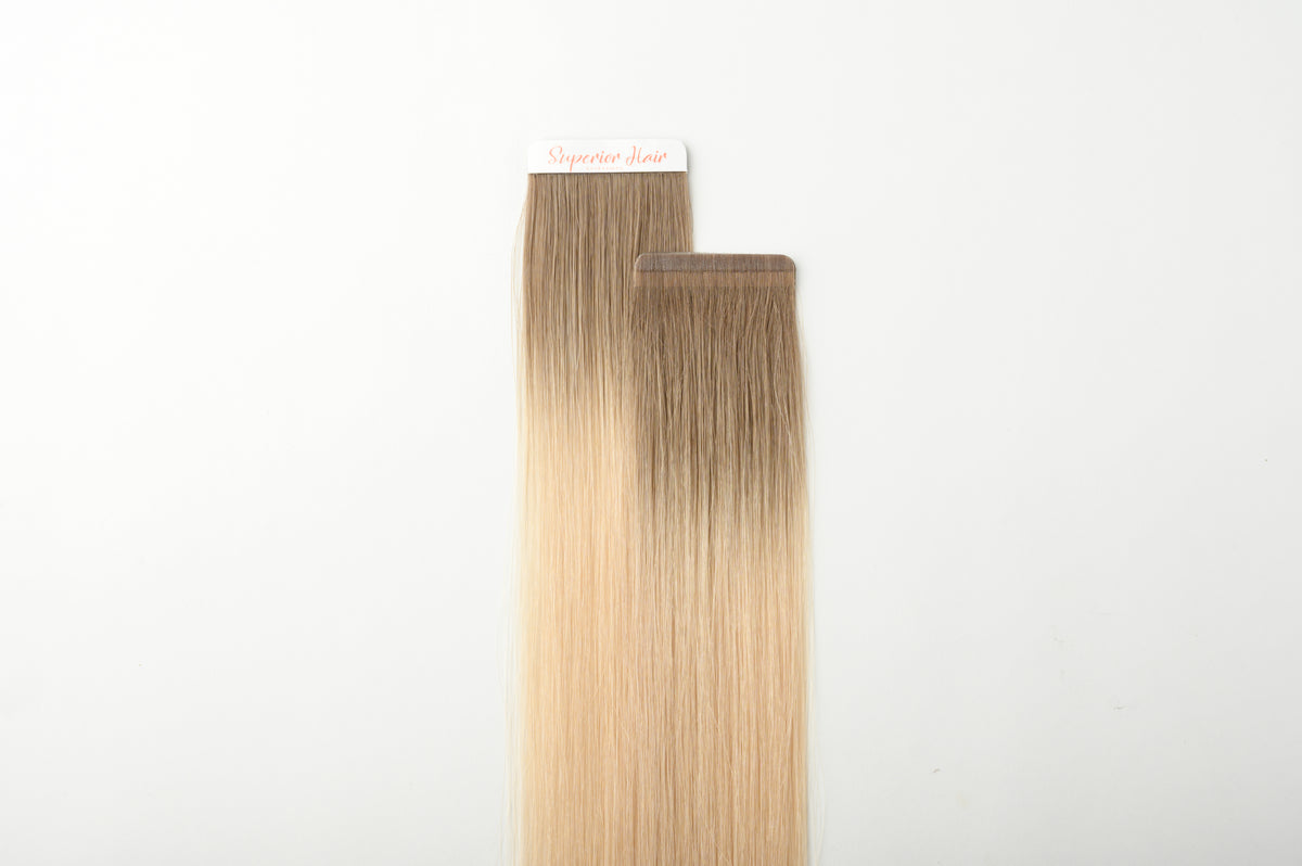 #Arctic Blonde Balayage Ultra Seamless Tape In Extensions