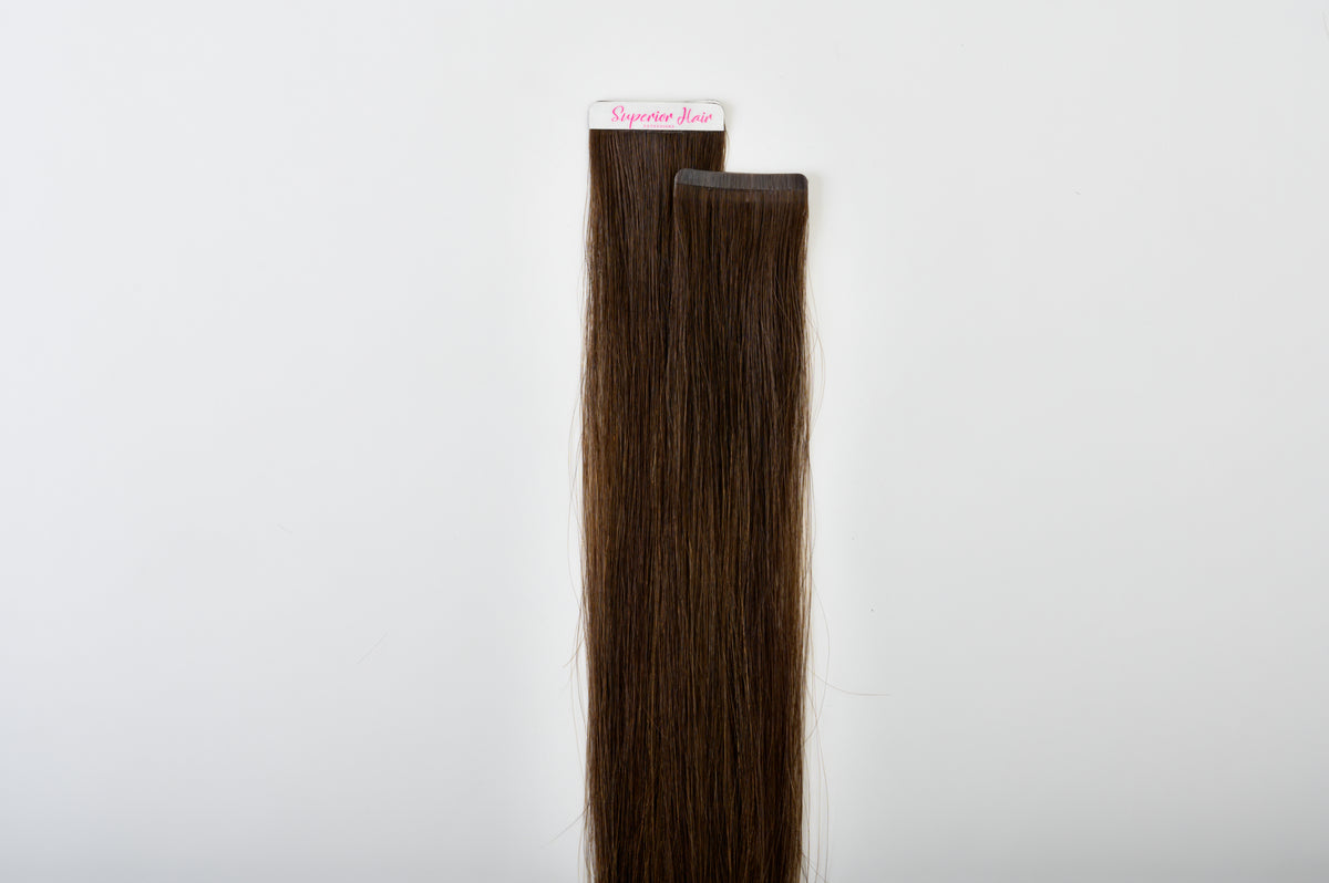 #Chocolate Brown Balayage Ultra Seamless Tape In Extensions