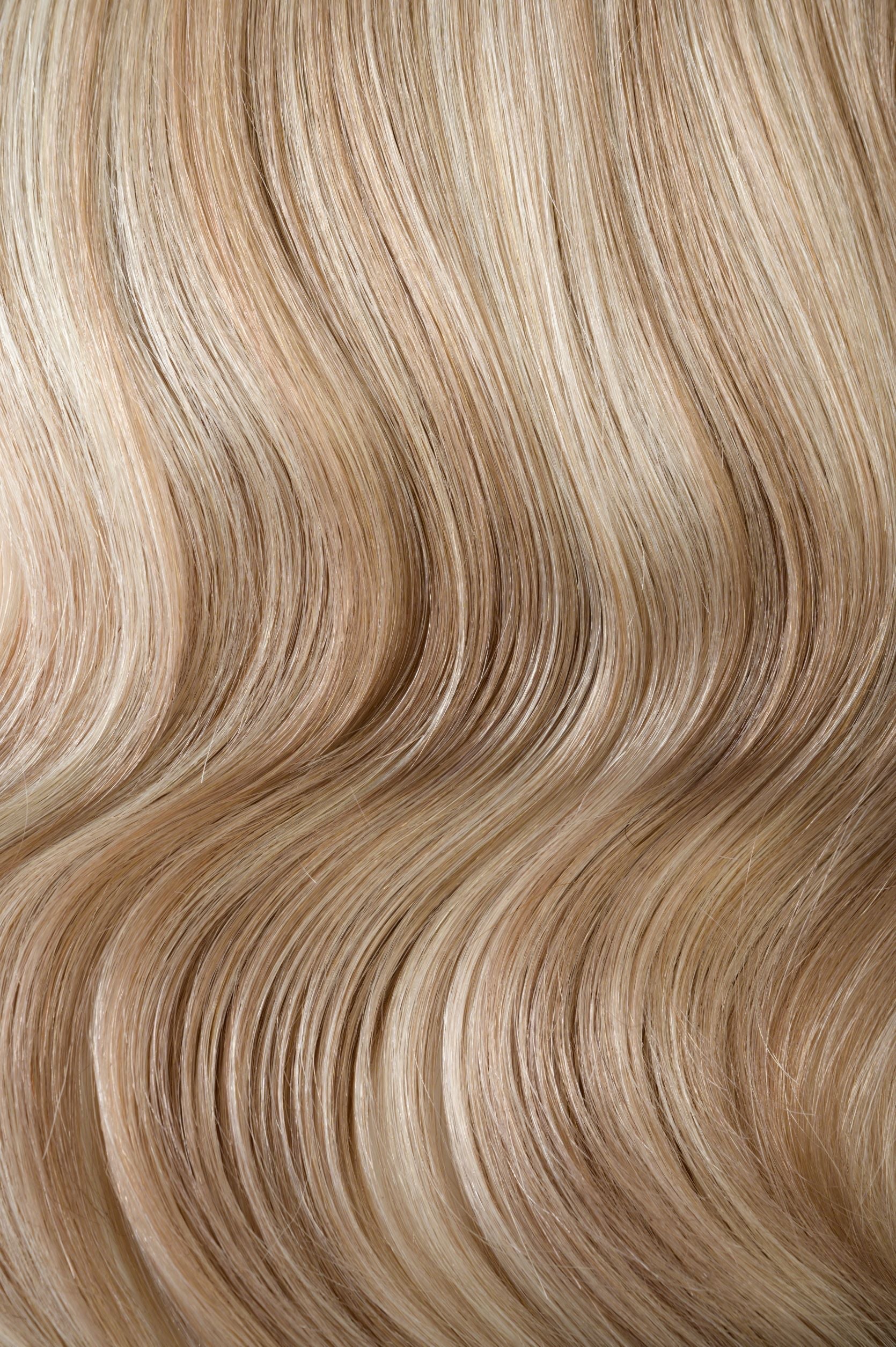 Pearl Ash Blonde Thumbnail. #18/60 Pearl Ash Blonde Highlights Seamless Clip In. Superior Hair Extensions.