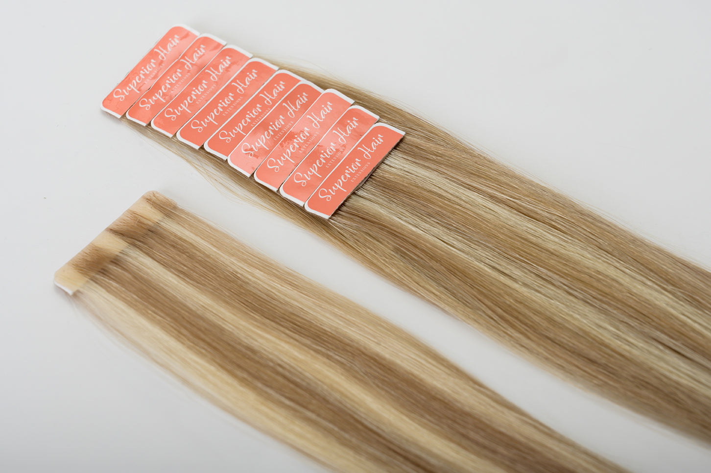 rollover-image. #18/613 Ash Blonde Highlights Invisi Tape Hair Extensions. Superior hair Extensions.