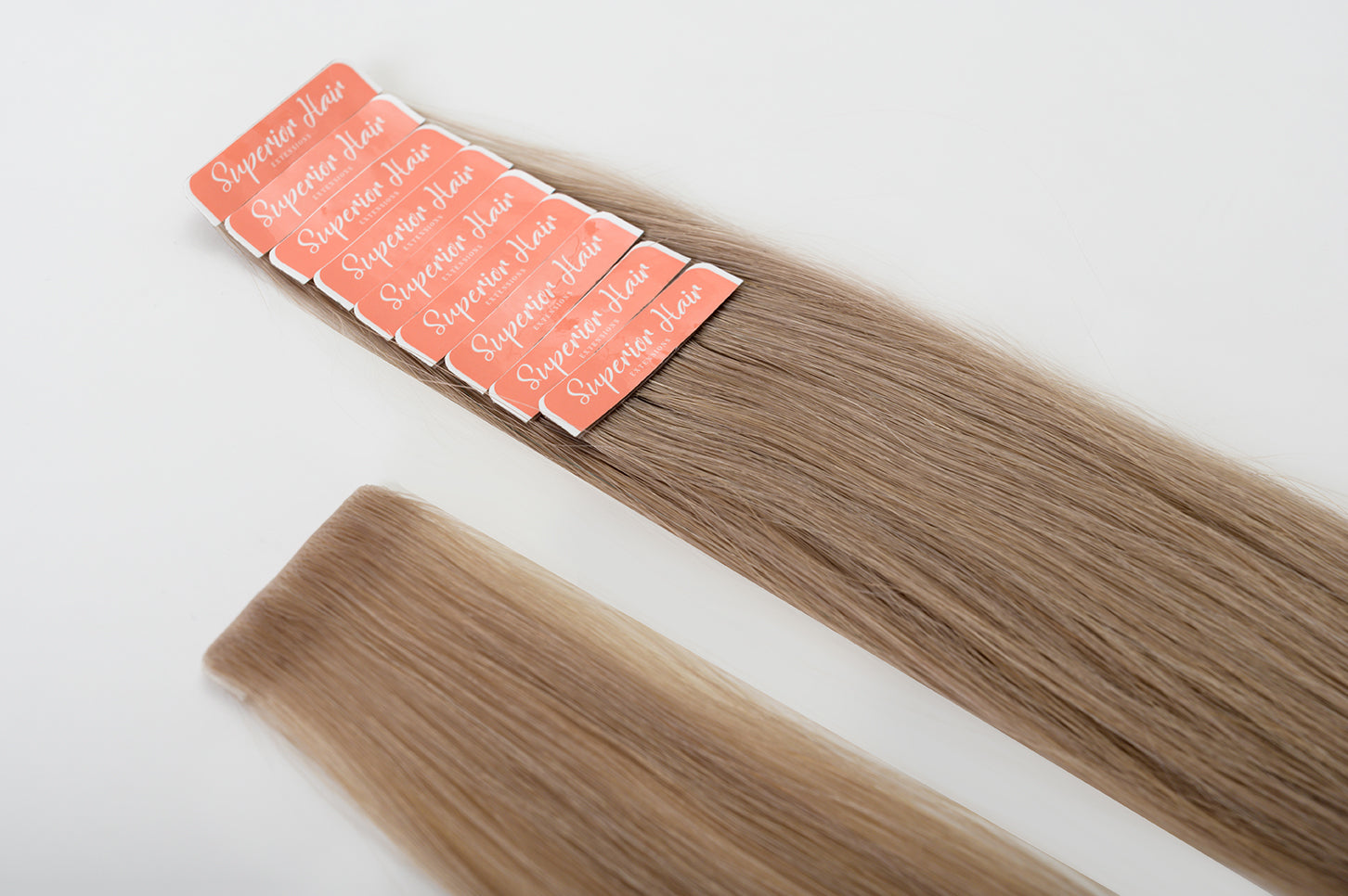 rollover-image. #18 Dark Ash Blonde Invisi Tape Hair Extensions. Superior Hair Extensions.