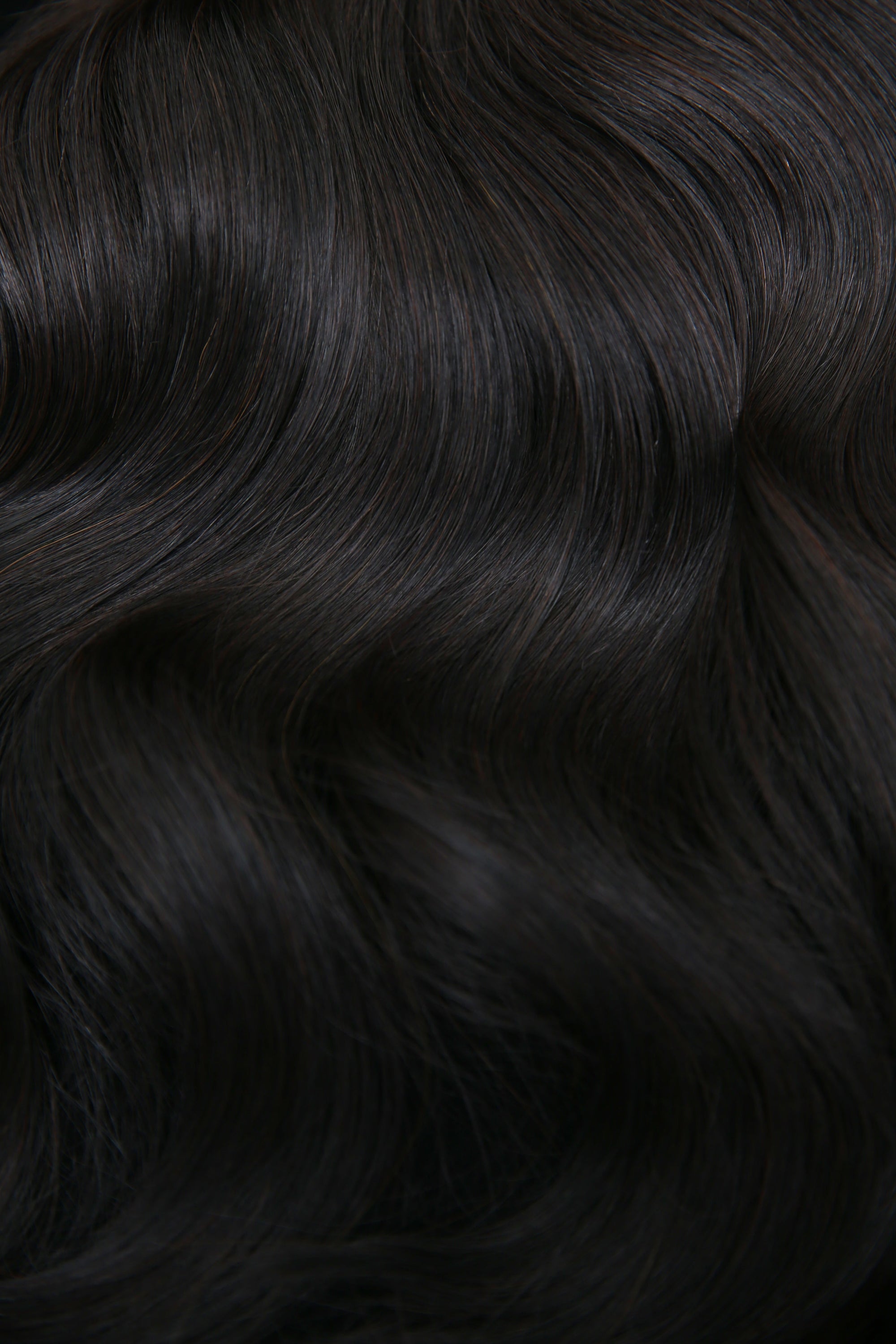 Darkest Brown thumbnail. #1BL Darkest Brown Seamless Clip In. Superior Hair Extensions.