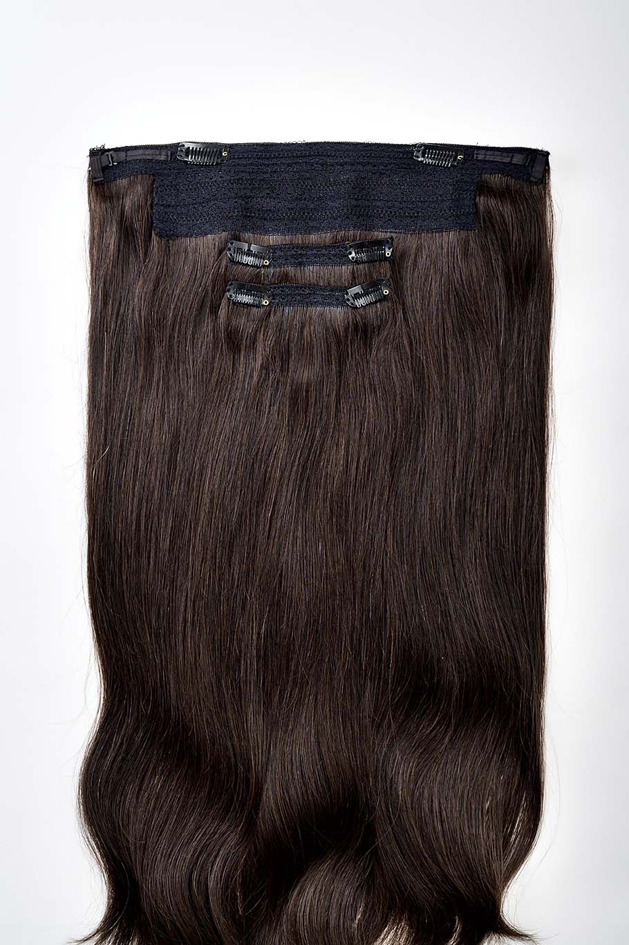 rollover-image. #1BL Darkest Brown Classic Halo Hair Extensions. Superior Hair Extensions