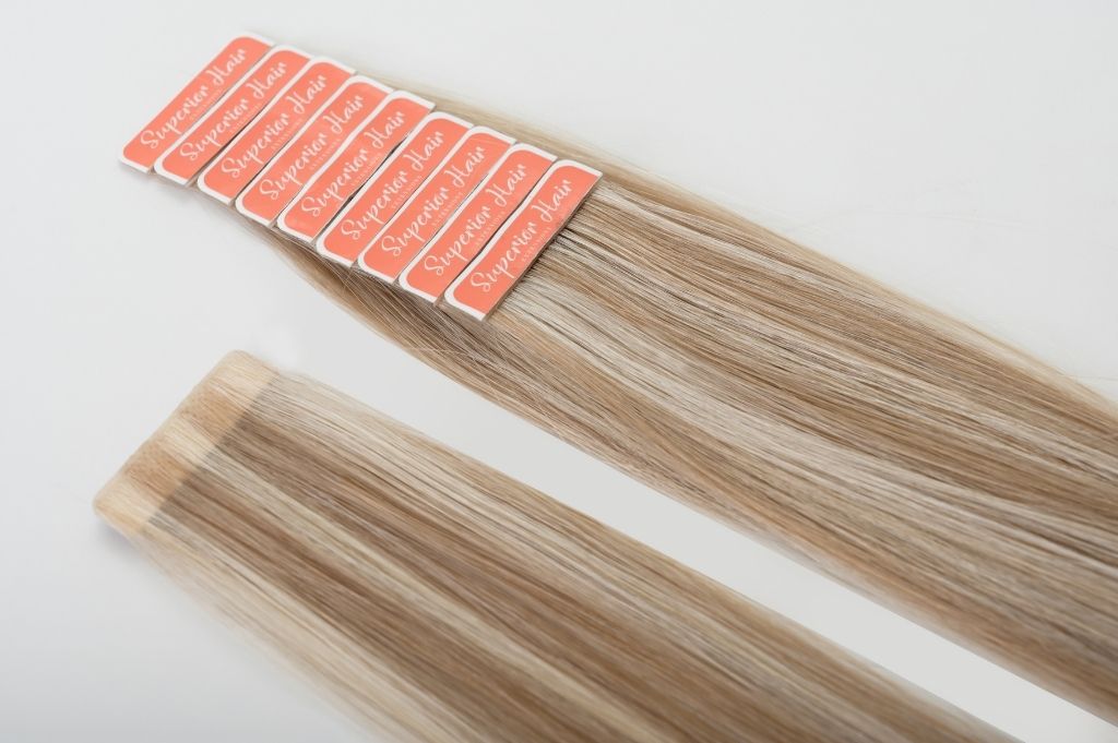 rollover-image. #18/60 Pearl Ash Blonde HL Invisi Tape Hair Extensions. Superior hair Extensions.